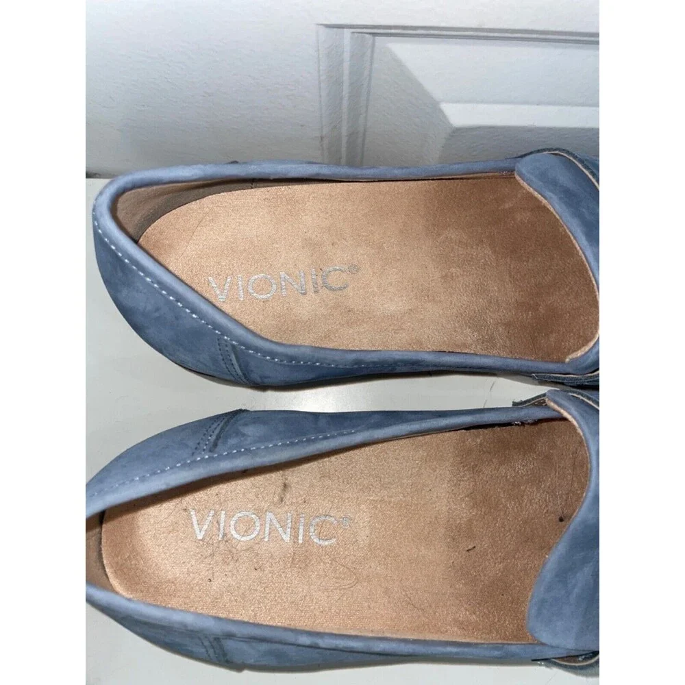 Vionic Light Blue Suede Penny Loafers - Picture 5 of 12